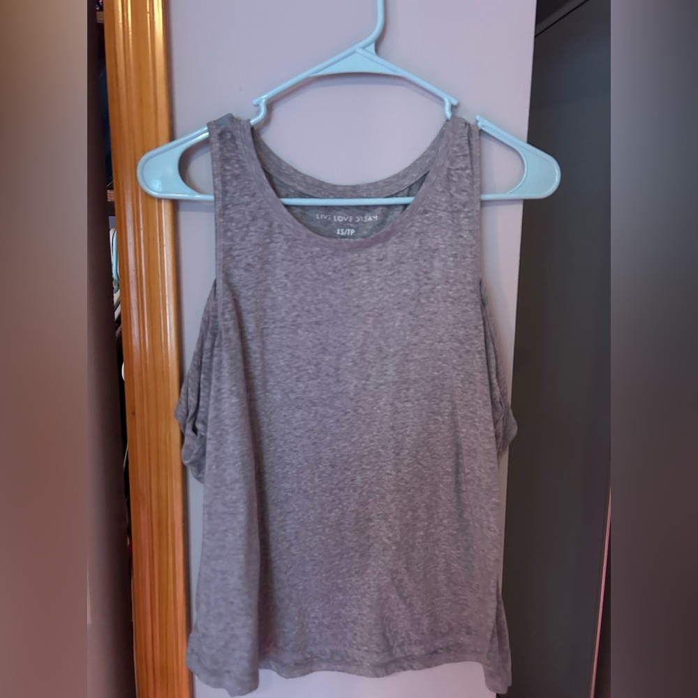 Aeropostale Gray Cut Out Sleeveless Tank Top